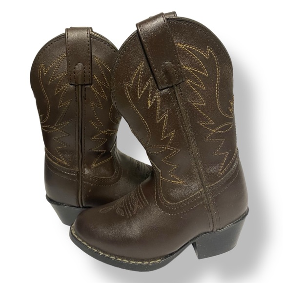 Adorable Kids Cowboy Boots Dark Brown Western NEW Size 7.5 - Picture 6 of 8